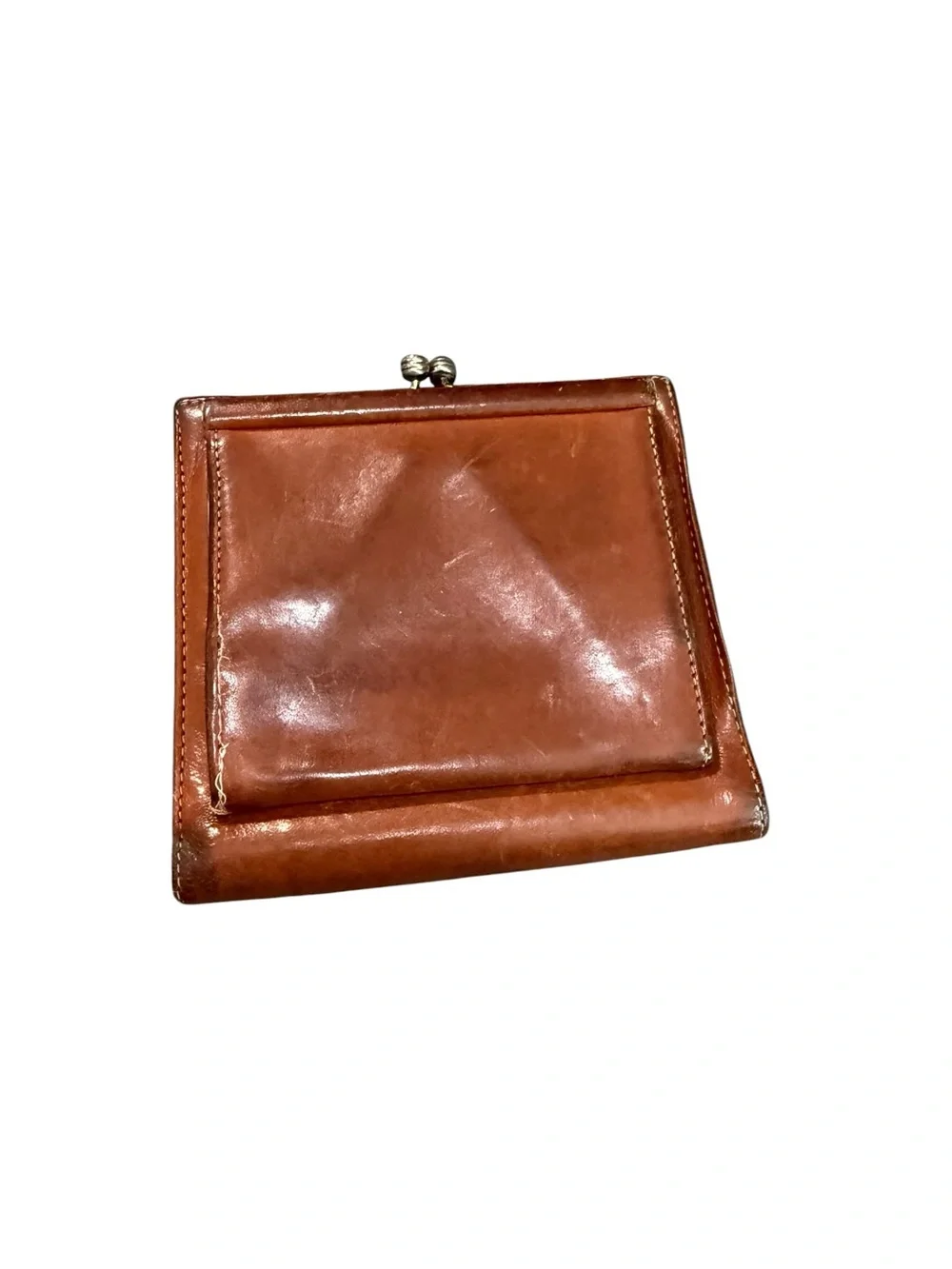 Vintage Dooney & Bourke Black Pebbled Leather Wallet with Brown Trim